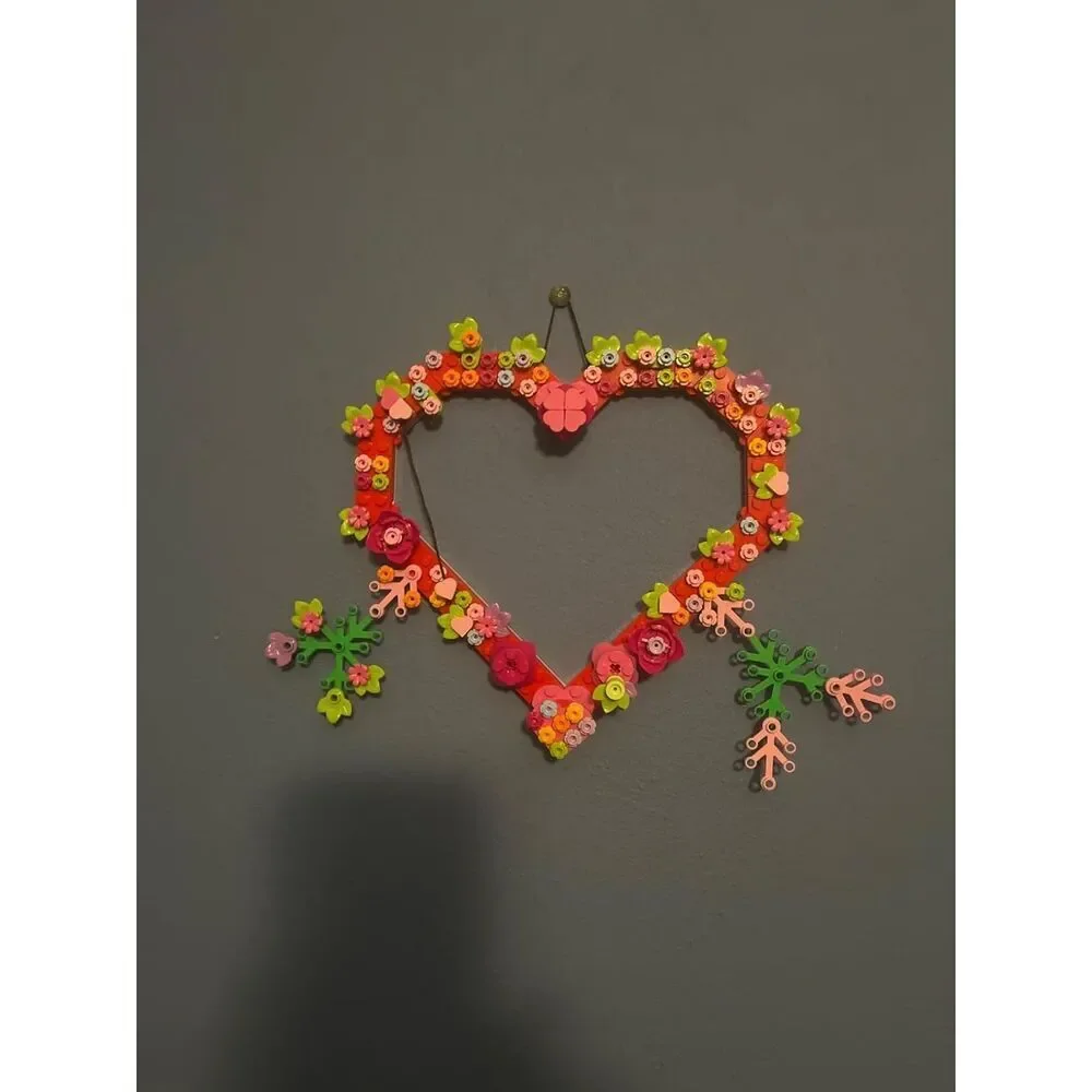Lego 40638 Heart Ornament Building Toy Set Display on Wall As Home Decoration